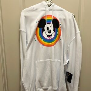 Disney White and Red Sweatshirt with Mickey Mouse Graphic